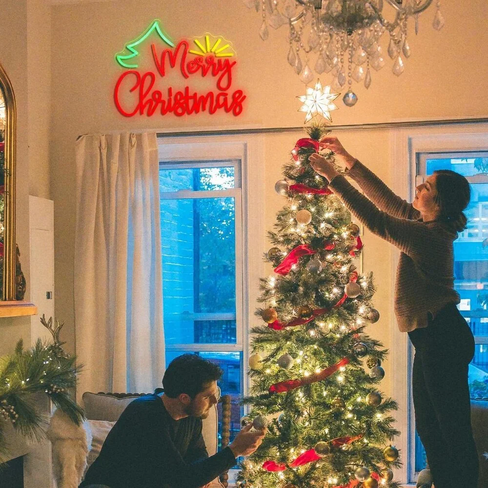 Merry Christmas Neon Sign Led Candy Dimmable Light Up Sign for Party Kids Gift